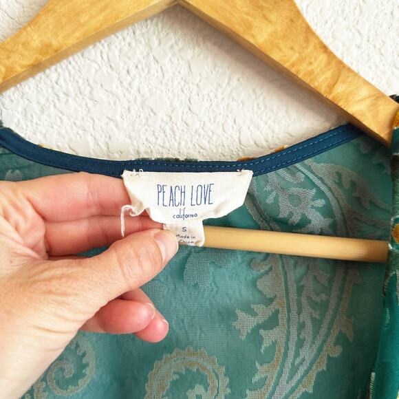 Velvet Burnout Kimono Small Hippie Bohemian Whimsygoth Fairgrunge Ethereal Sheer - Picture 4 of 6